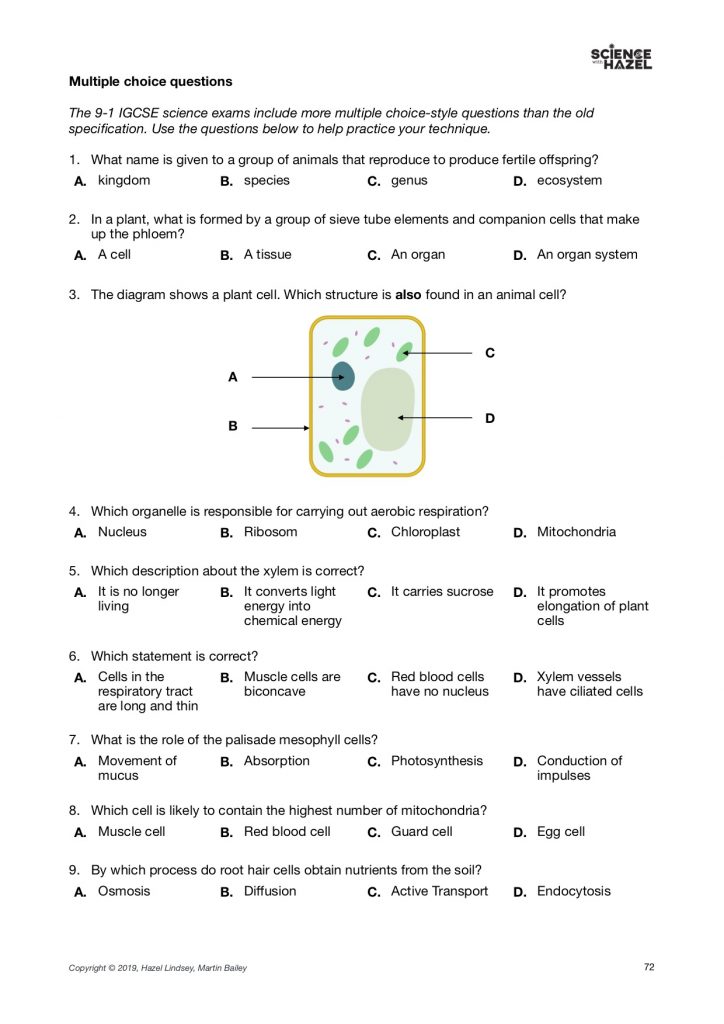 The Perfect Answer Workbook (INCLUDING ANSWERS) – Edexcel IGCSE Biology ...